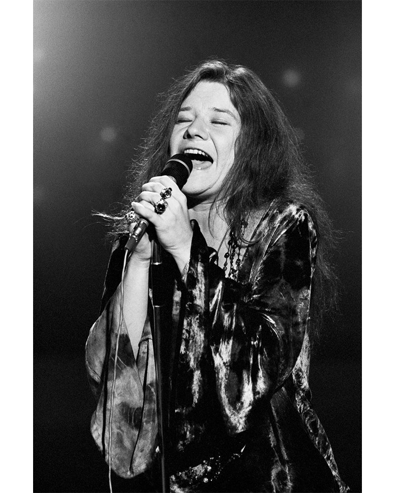 Terry O'Neill, Janis Joplin singing on This is Tom Jones, 1969 Limited edition fine art photograph by Terry O'Neill, featuring iconic portrait photography of celebrities and cultural figures. Available for sale at Smolensky Gallery