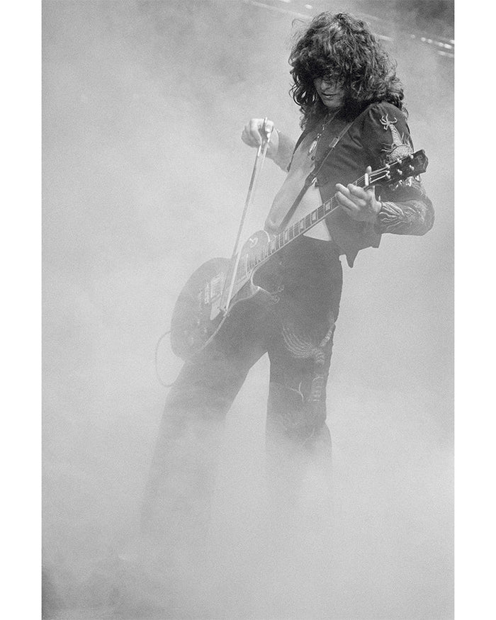 Terry O'Neill, Jimmy Page at Earls Court Exhibition Centre, 1975 Limited edition fine art photograph by Terry O'Neill, featuring iconic portrait photography of celebrities and cultural figures. Available for sale at Smolensky Gallery