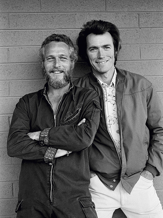 Terry O'Neill, Paul Newman & Clint Eastwood at a Tucson motel, 1972 Limited edition fine art photograph by Terry O'Neill, featuring iconic portrait photography of celebrities and cultural figures. Available for sale at Smolensky Gallery