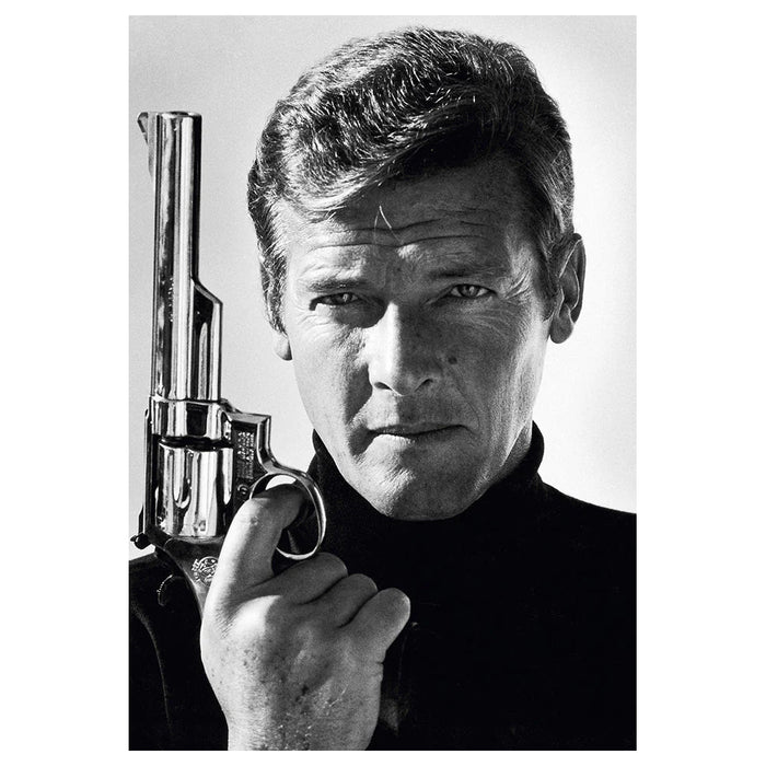 Terry O'Neill, Roger Moore as James Bond — Co-Signed Edition Print Limited edition fine art photograph by Terry O'Neill, featuring iconic portrait photography of celebrities and cultural figures. Available for sale at Smolensky Gallery