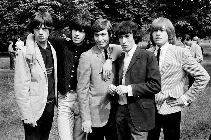 Terry O'Neill, The Rolling Stones pose for a group portrait in Regent's Park, London in July 1964 Limited edition fine art photograph by Terry O'Neill, featuring iconic portrait photography of celebrities and cultural figures. Available for sale at Smolensky Gallery