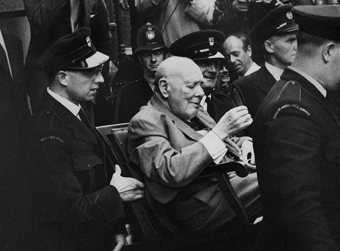 Terry O'Neill, Winston Churchill leaving the hospital, 1962 Limited edition fine art photograph by Terry O'Neill, featuring iconic portrait photography of celebrities and cultural figures. Available for sale at Smolensky Gallery