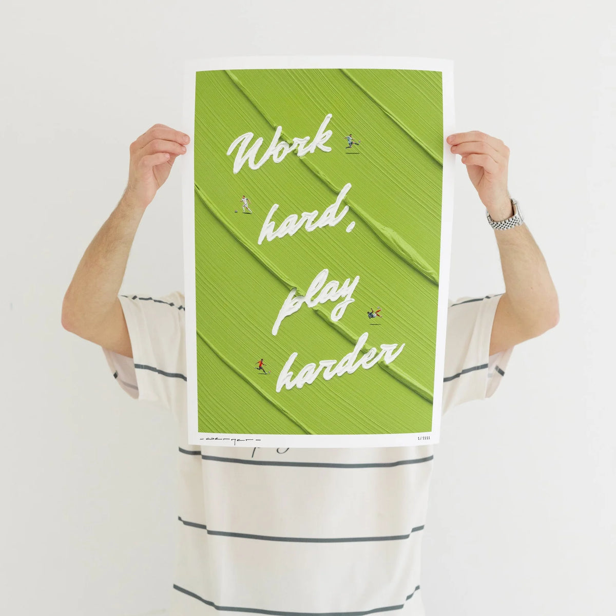 Werner Bronkhorst: Work hard, play harder signed poster print-Smolensky Gallery