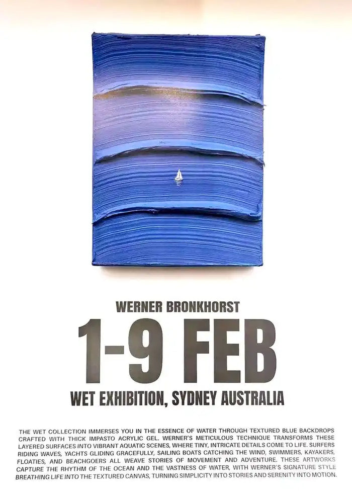 Werner Bronkhorst, Wet Exhibition Poster (Big Blue), 2025, poster for sale from Smolensky Gallery