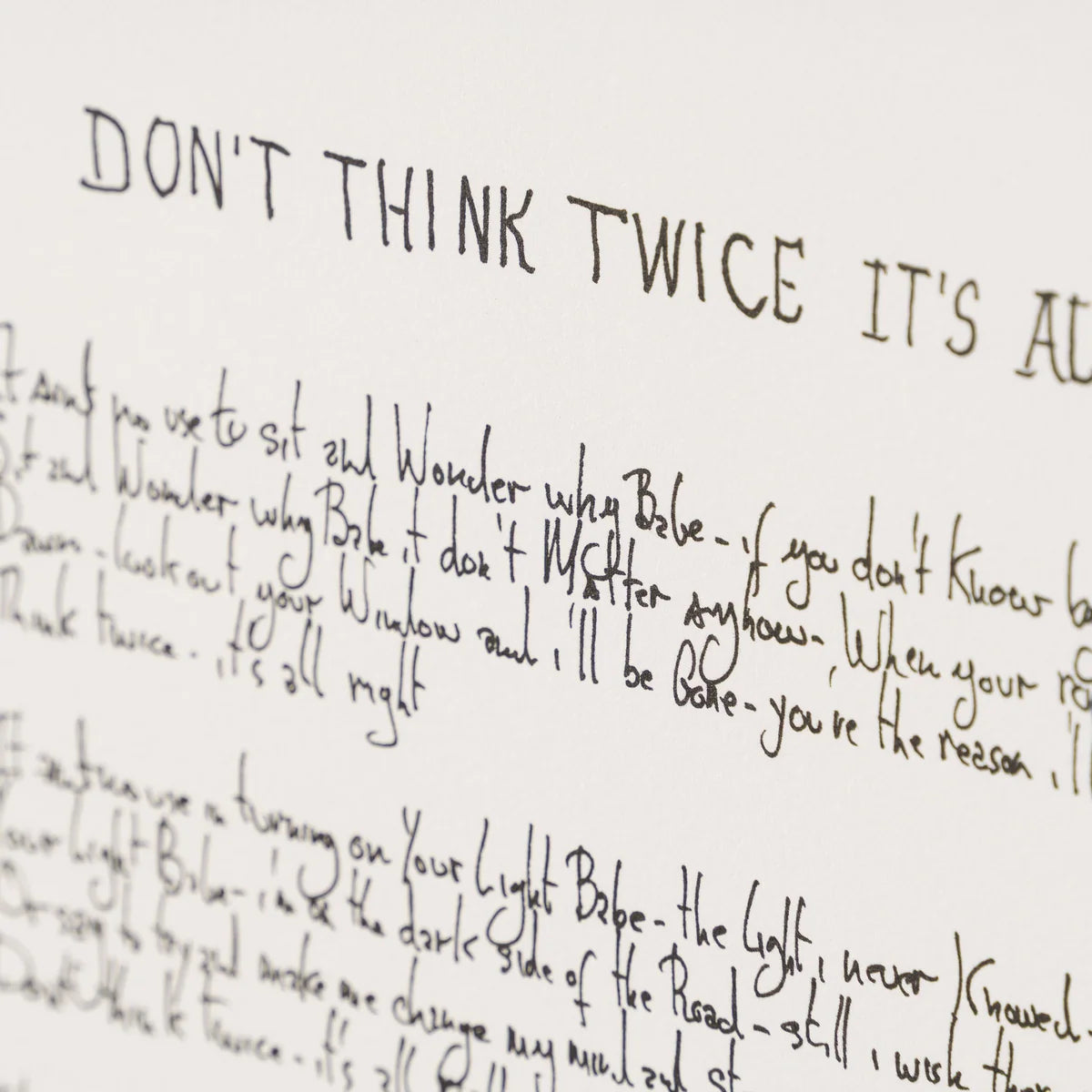 Bob Dylan, Don't Think Twice, It's Alright, 2006