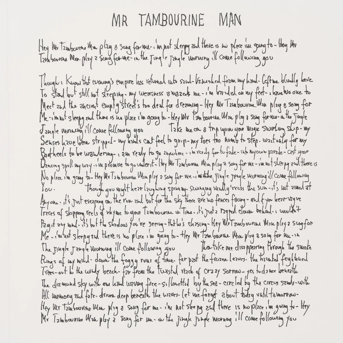 Bob Dylan, Mr Tambourine Man, 2026