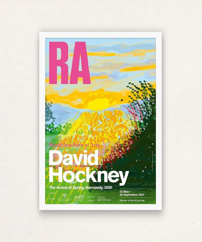 David Hockney, The Arrival of Spring, Normandy Royal Academy Exhibition Poster, 2020