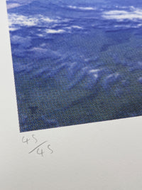 Joe Webb, Deep Dive, 2024 Surreal collage limited edition artwork by contemporary artist Joe Webb for sale, blending vintage imagery with cosmic and pop culture elements, represented by Smolensky Gallery