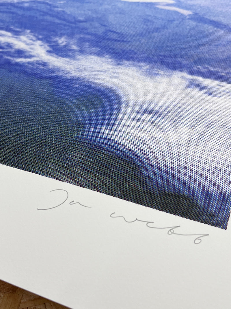 Joe Webb, Deep Dive, 2024 Surreal collage limited edition artwork by contemporary artist Joe Webb for sale, blending vintage imagery with cosmic and pop culture elements, represented by Smolensky Gallery