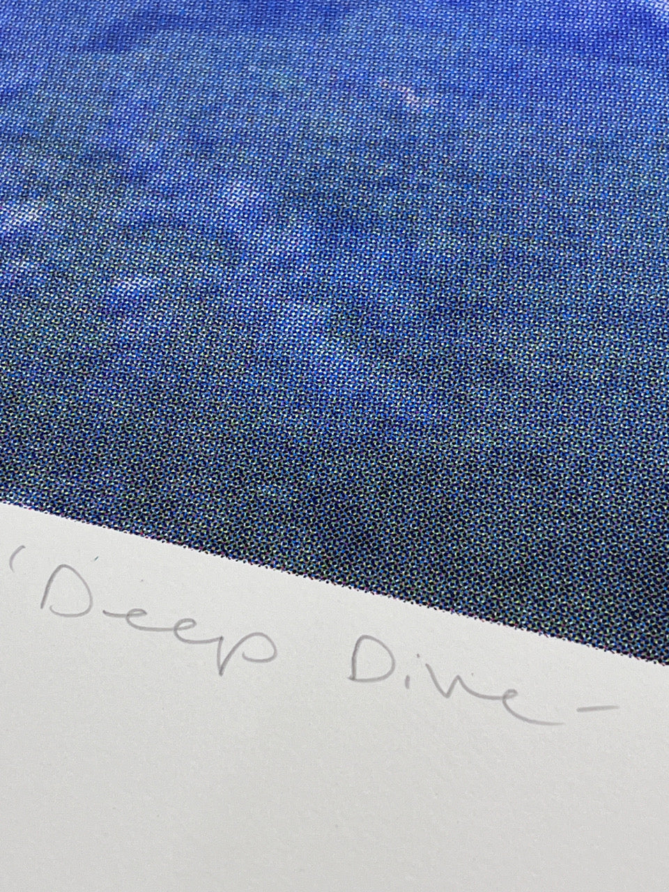 Joe Webb, Deep Dive, 2024 Surreal collage limited edition artwork by contemporary artist Joe Webb for sale, blending vintage imagery with cosmic and pop culture elements, represented by Smolensky Gallery