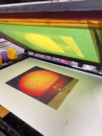 Joe Webb, The End, 2022 Surreal collage limited edition artwork by contemporary artist Joe Webb for sale, blending vintage imagery with cosmic and pop culture elements, represented by Smolensky Gallery