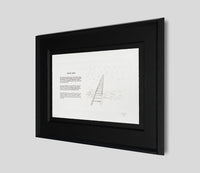 A framed black and white art print featuring a pencil sketch of a ladder and a poem, presented in a modern black frame against a light gray background.