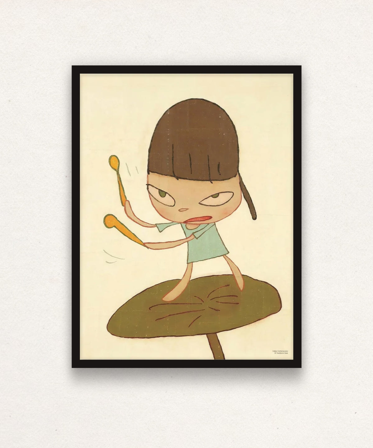 Yoshitomo Nara, Marching on a Butterbur Leaf, 2020