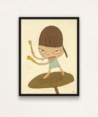 Yoshitomo Nara, Marching on a Butterbur Leaf, 2020