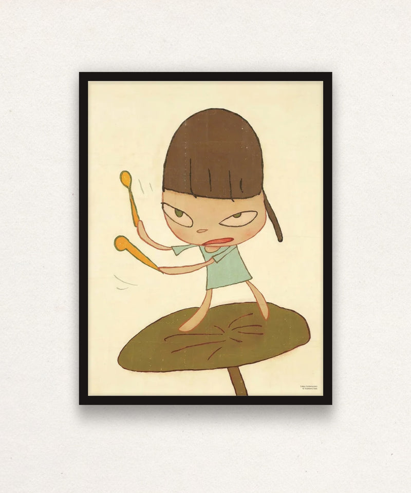 Yoshitomo Nara, Marching on a Butterbur Leaf, 2020