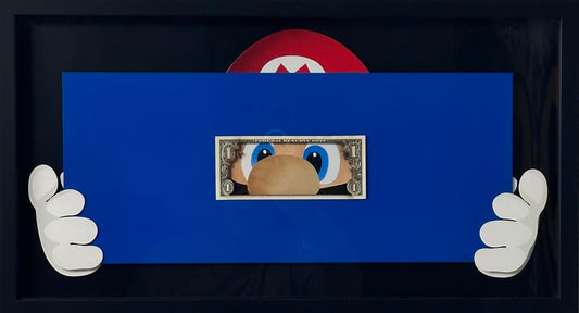 Behind the dollar, Mario edition blue - Smolensky Gallery