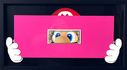 Behind the dollar, Mario edition pink - Smolensky Gallery