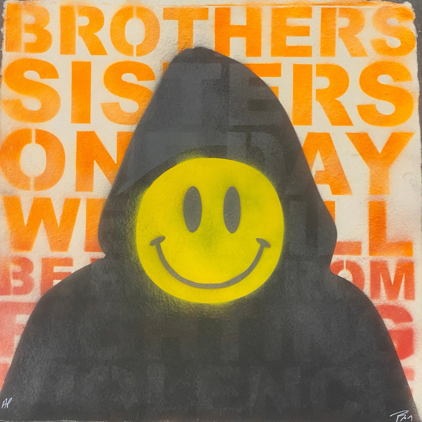 Brothers Sisters artist proof onto pressed paper orange edition - Smolensky Gallery