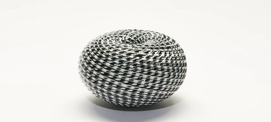 Black & White Woven Medium Basket - Smolensky Gallery