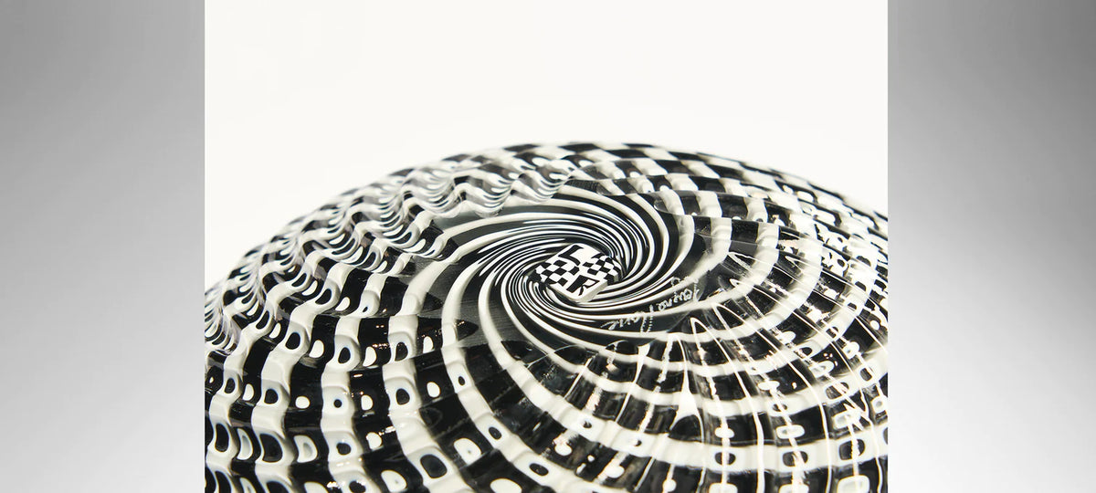 Black & White Woven Medium Basket - Smolensky Gallery