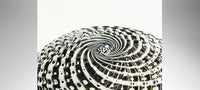 Black & White Woven Medium Basket - Smolensky Gallery