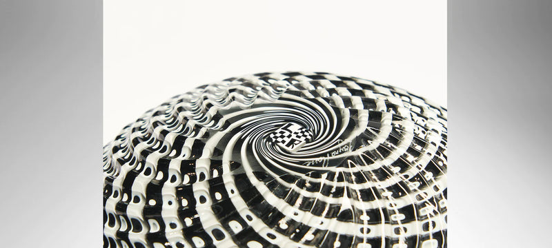 Black & White Woven Medium Basket - Smolensky Gallery