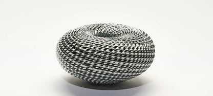 Black & White Woven Large Basket - Smolensky Gallery