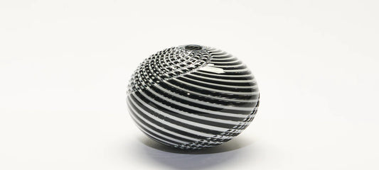 Black & White Woven Medium Sphere - Smolensky Gallery