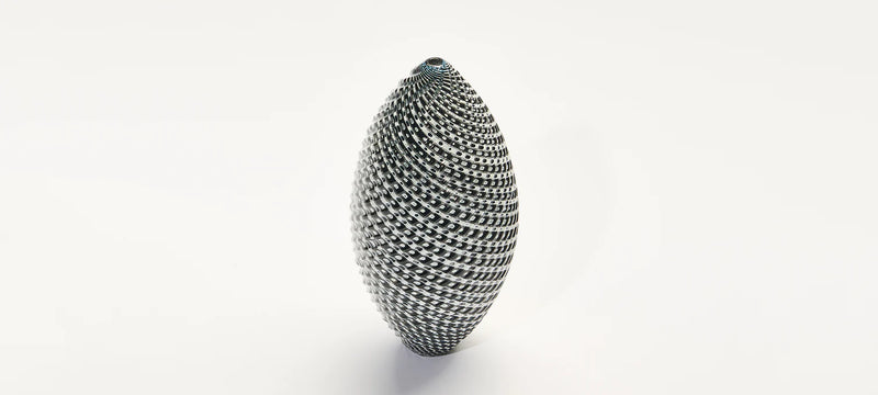 Black & White Woven Medium Ovoid - Smolensky Gallery