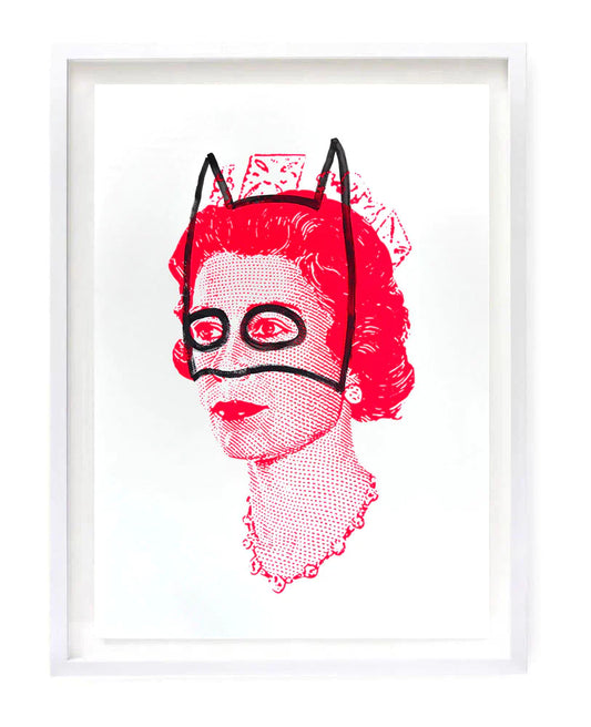 Rich Enough to be Batman - Elizabeth Red with hand-painted mask - Smolensky Gallery