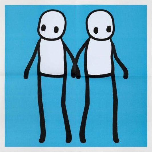Holding Hands Blue Print - Smolensky Gallery