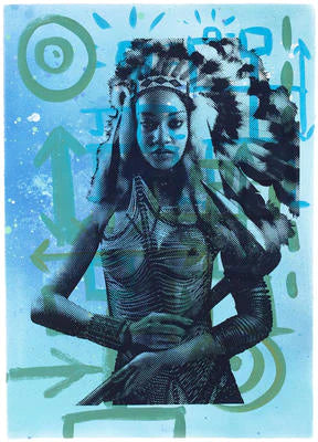 Apache Girl HPM - Blue - Smolensky Gallery