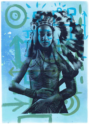 Apache Girl HPM - Blue - Smolensky Gallery