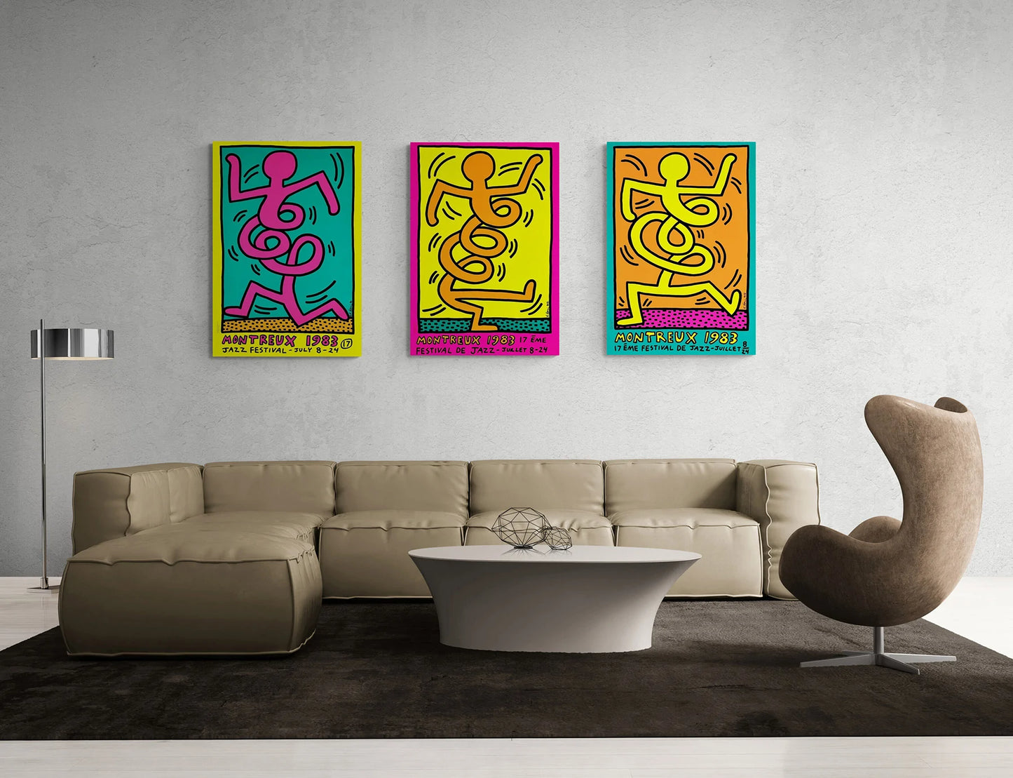 Keith Haring, Montreux Jazz Festival, 1983 (Yellow) - Smolensky Gallery
